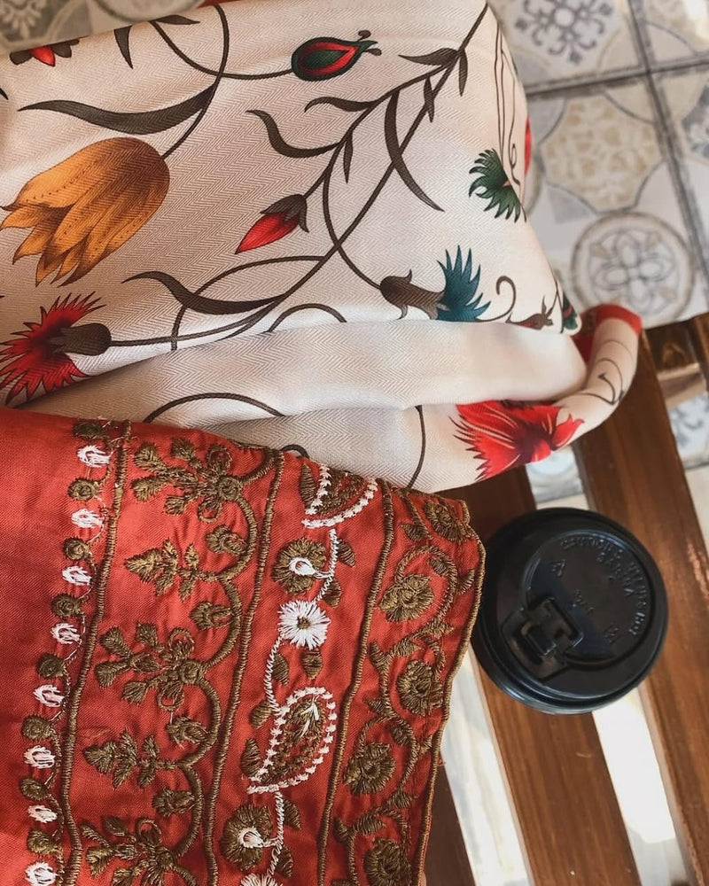 UROOJ  EMB 3Pc With MONAR DUPPATA