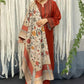 UROOJ  EMB 3Pc With MONAR DUPPATA