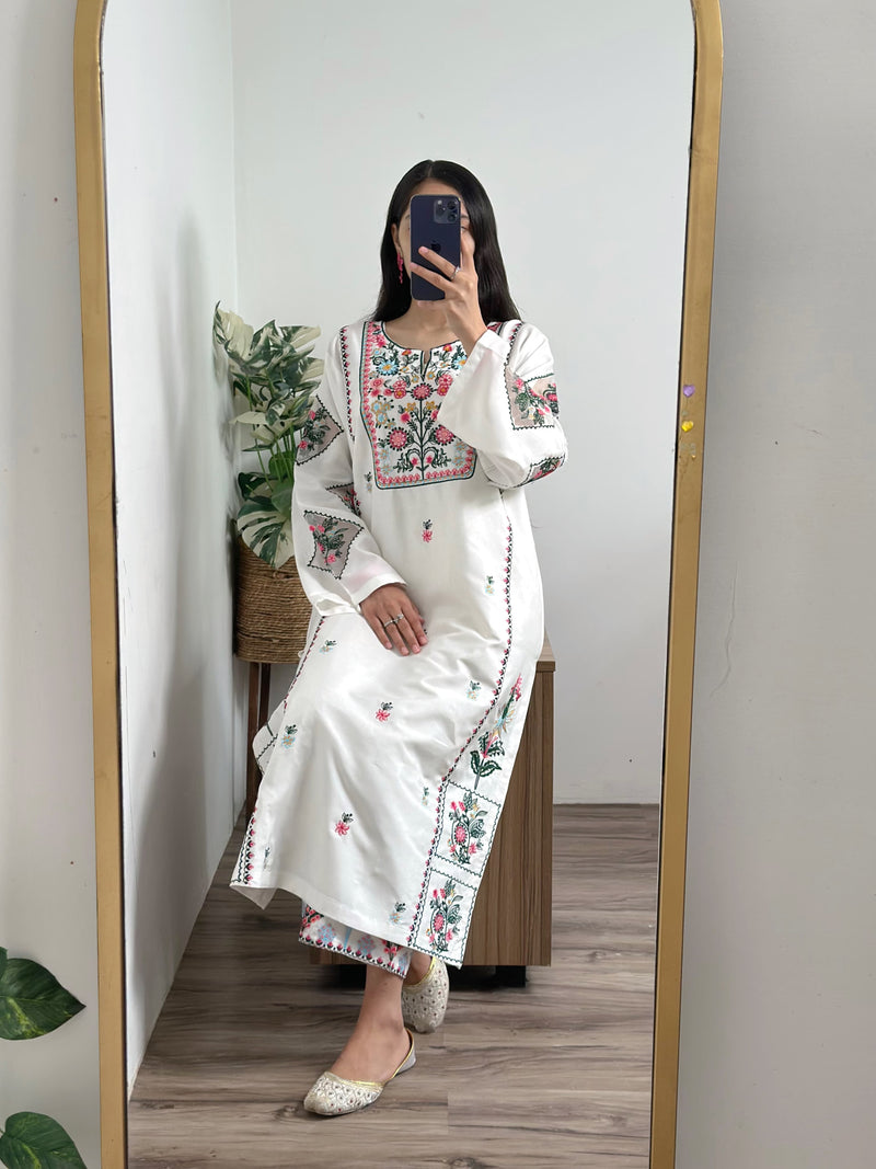 VIOLET LAWN EMB 2PC