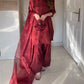 SILK MAHROON LUXURY 3PC WITH FARSHI SHALWAR