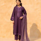 PURPLE LAWN EMB 3PC