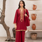 Retro 2 Pc Suit With Hand Bag (mehroon)