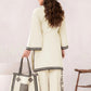 Retro 2 Pc Suit With Hand Bag (White)