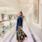 Retro 2 Pc Suit With Hand Bag (Blue)